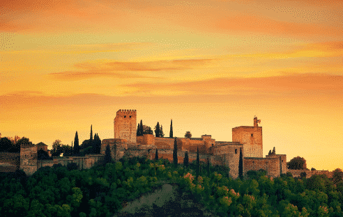 Atardecer en la Alhambra de Granada